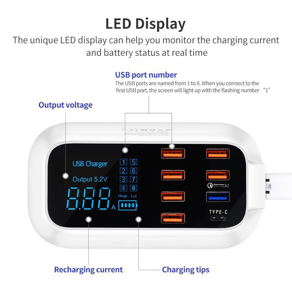 Quick Charge 3.0 Ordinary Smart USB Charger Station