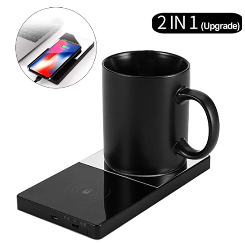 2 In 1 Heating Mug Cup Warmer and Electric Wireless Charger