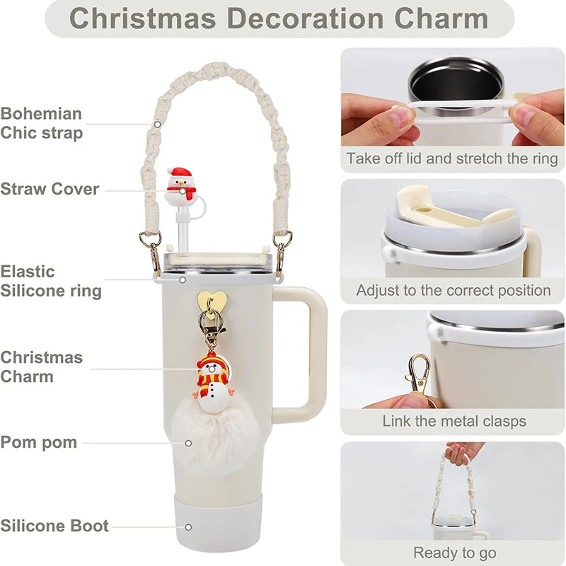 7 Pieces Christmas Accessories For Stanley Tumbler