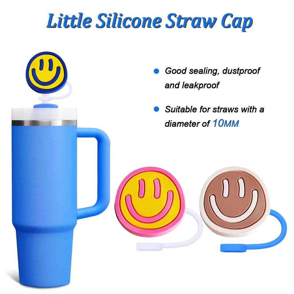 Smiling Face Straw Cover 8-10mm