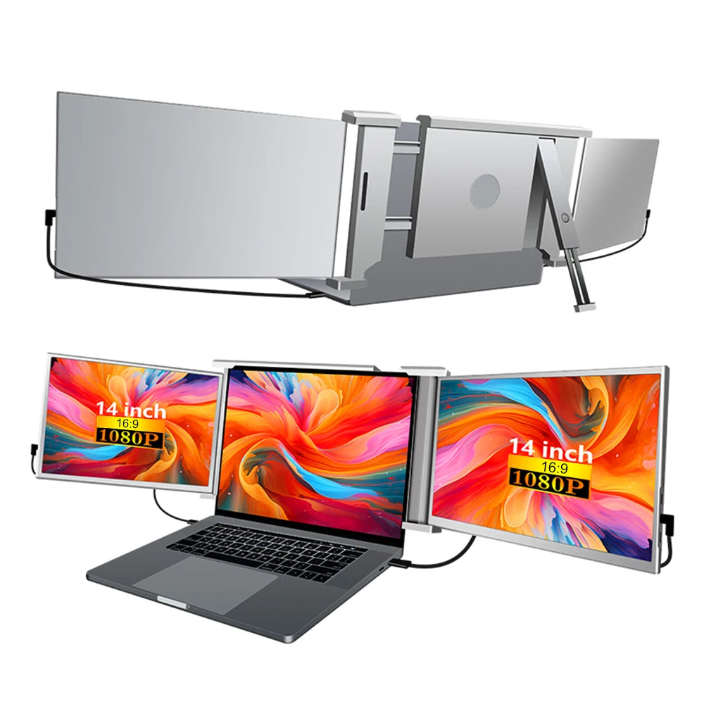 Laptop Expansion Screen Portable Tri-screen Monitor for 2 Displays